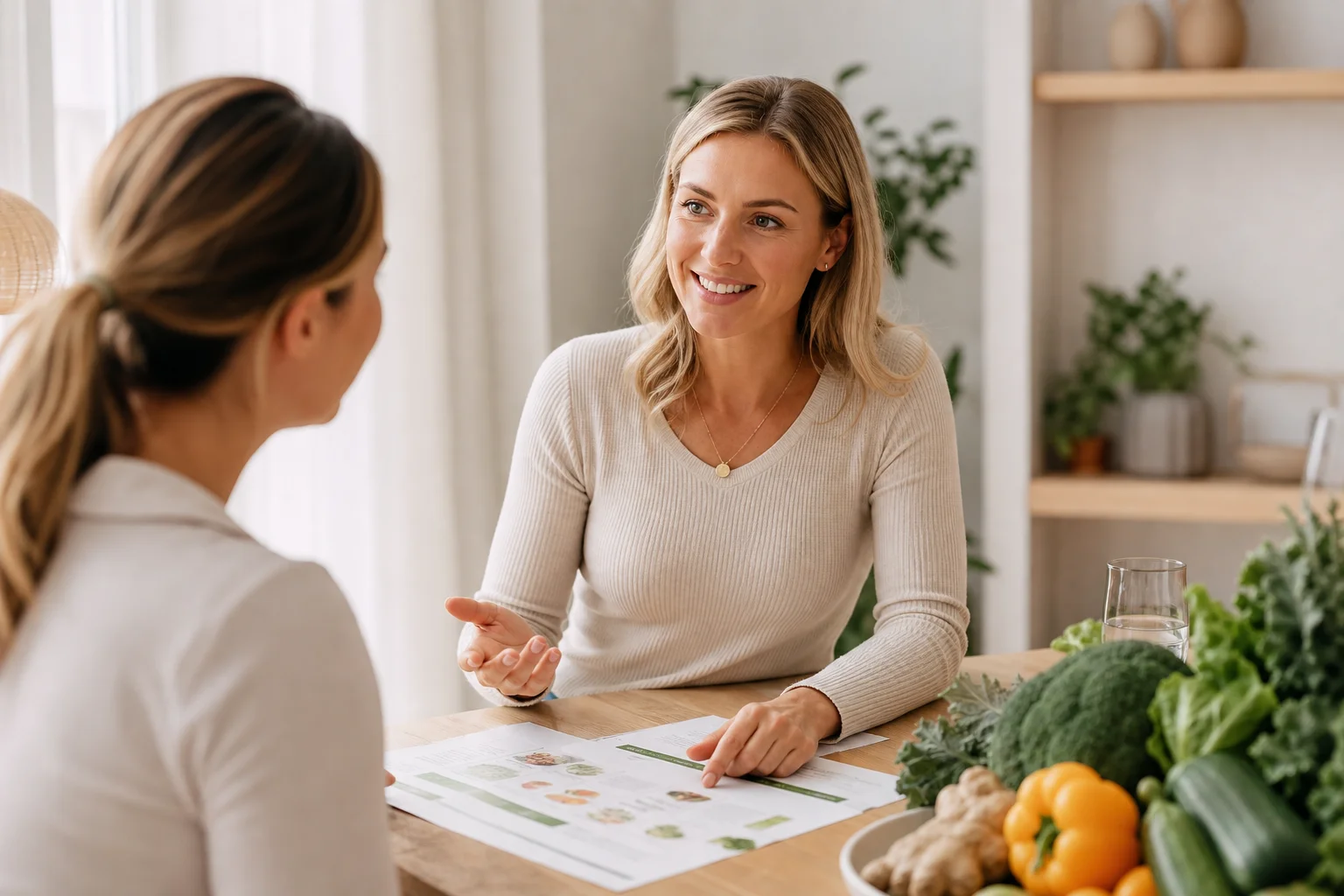 Nutritionist arbetar med en personlig matplan