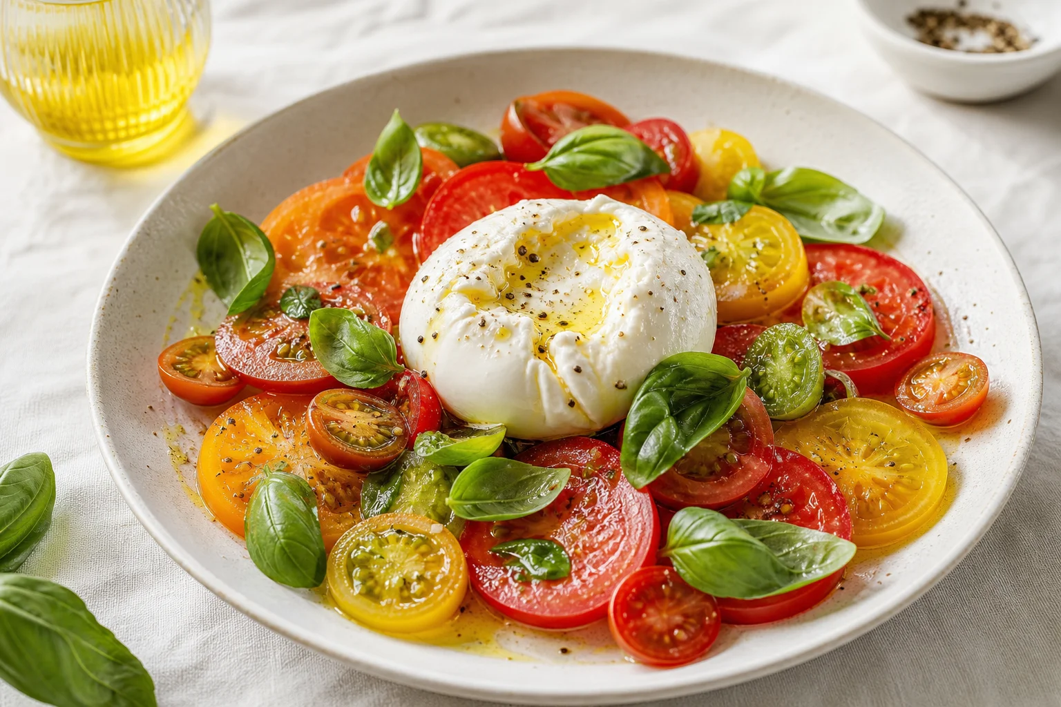 Sallad med mozzarella och tomat